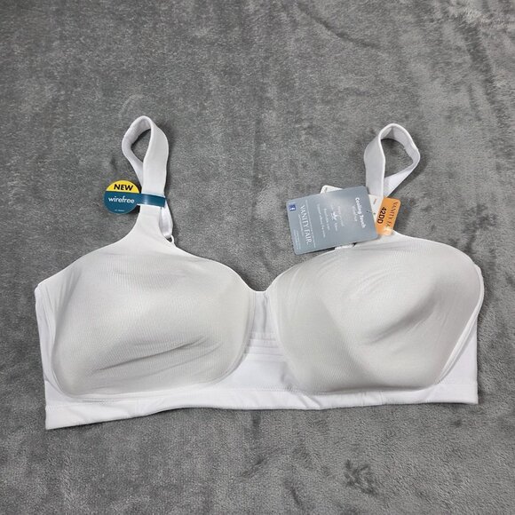 Vanity Fair 42DD Bra White Cooling Touch Full Figure Wirefree 71355 NEW - Picture 2 of 7